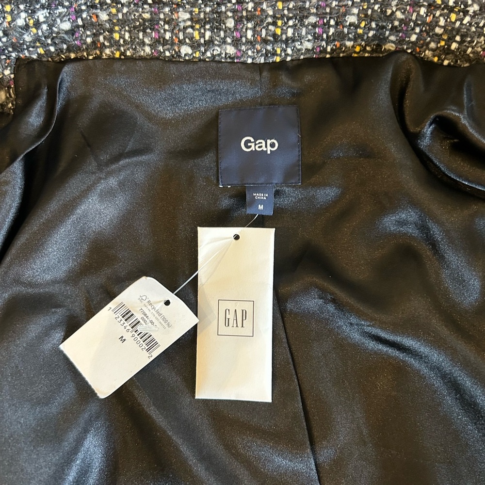 GAP cotton blend Tweed Multicolor Double Breasted Peacoat Jacket - Picture 7 of 8